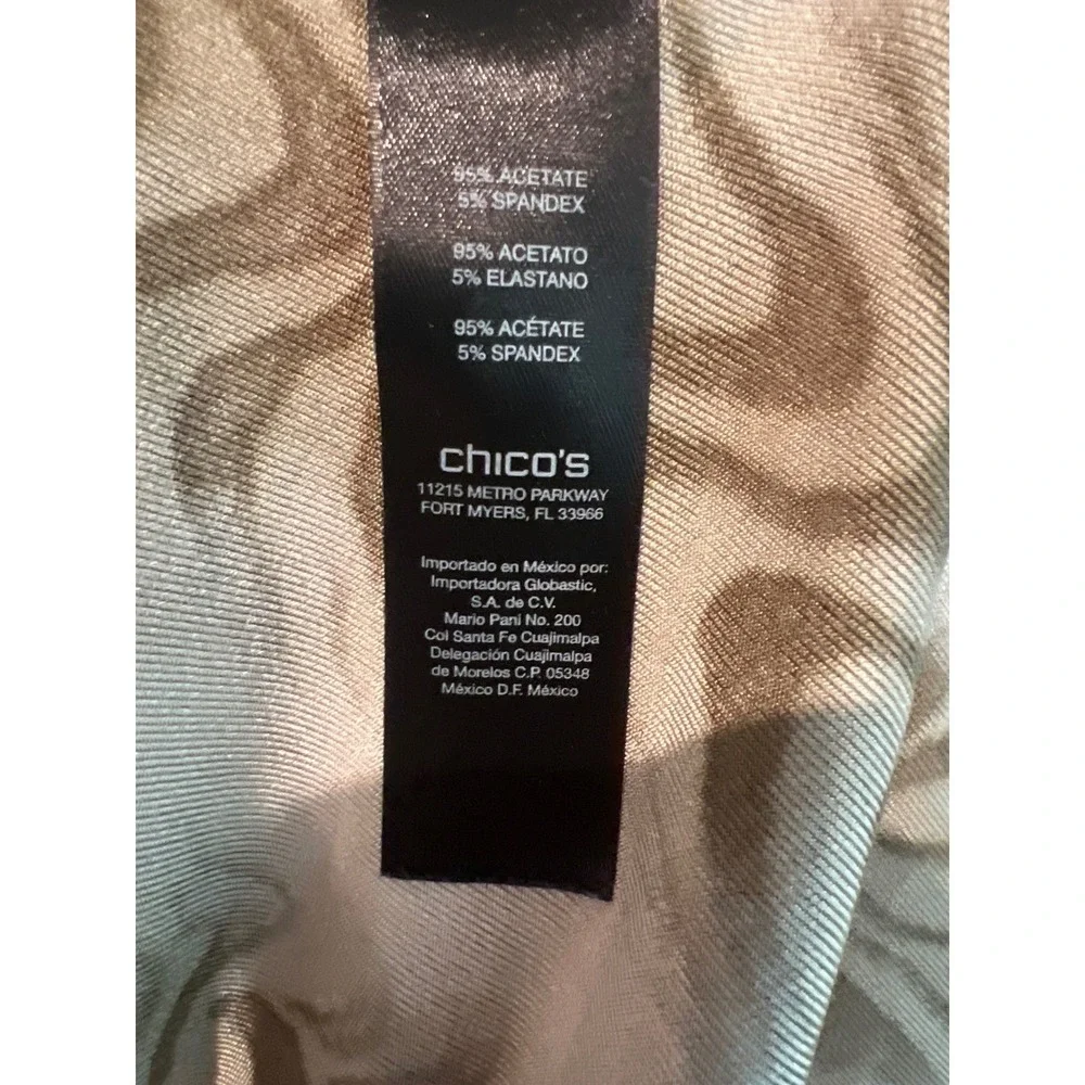 Travelers by Chicos Brown Zebra‎ Print Scoop Neck 3/4 Sleeve Top Size 1 Medium - Picture 3 of 8